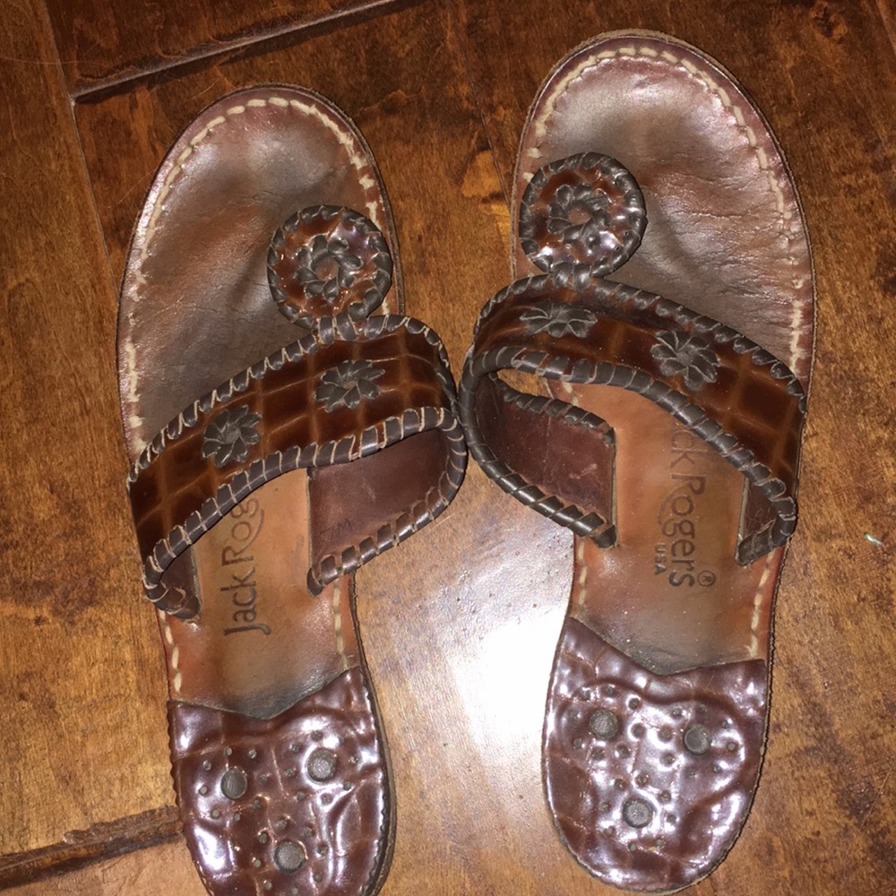 Tortoise brown jack Rodgers sandals
